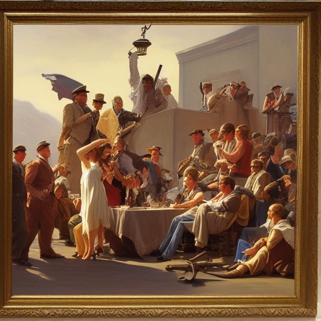 The politics of liberty oil painting by James Gurney