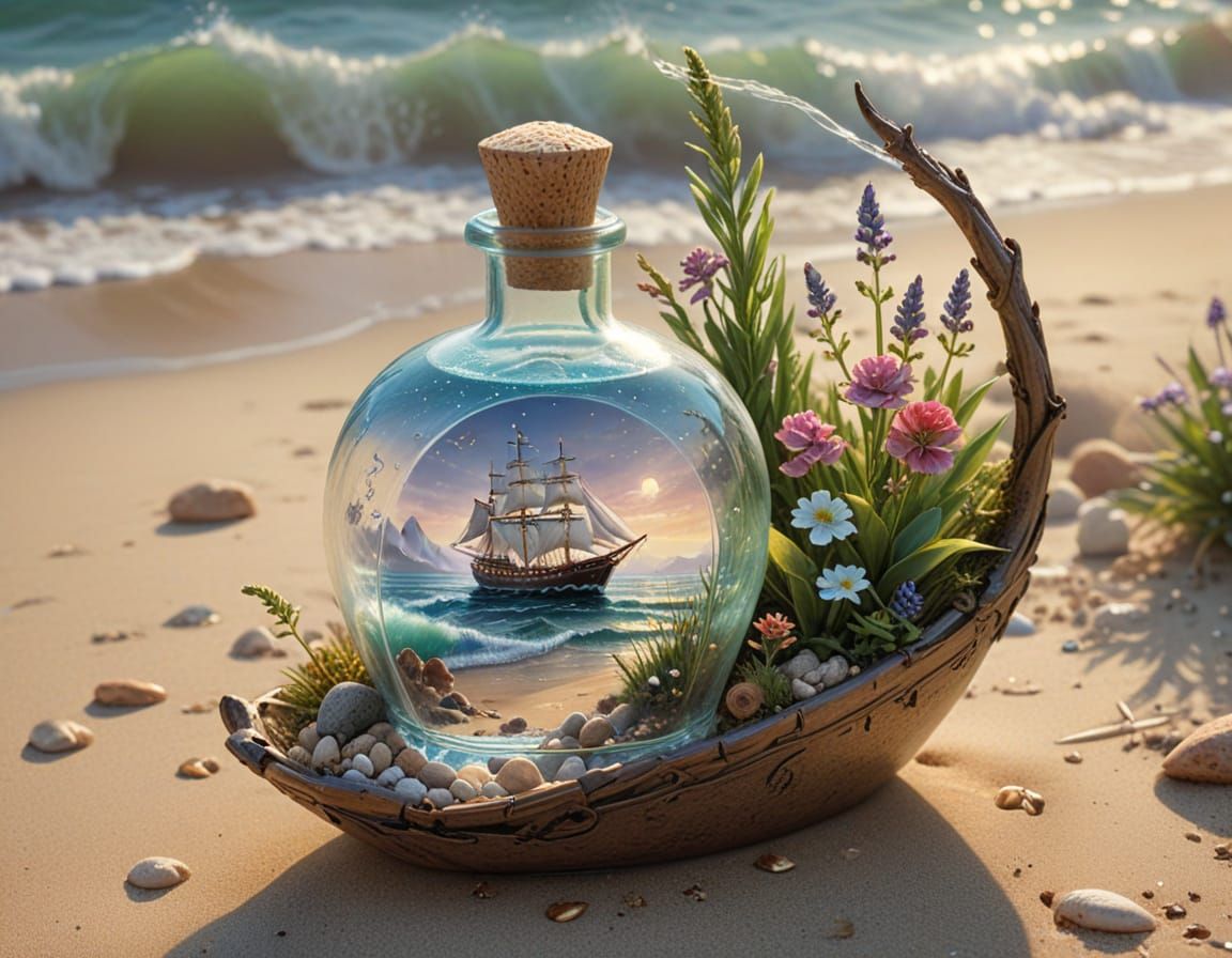 Bottled ship.  by @mossy