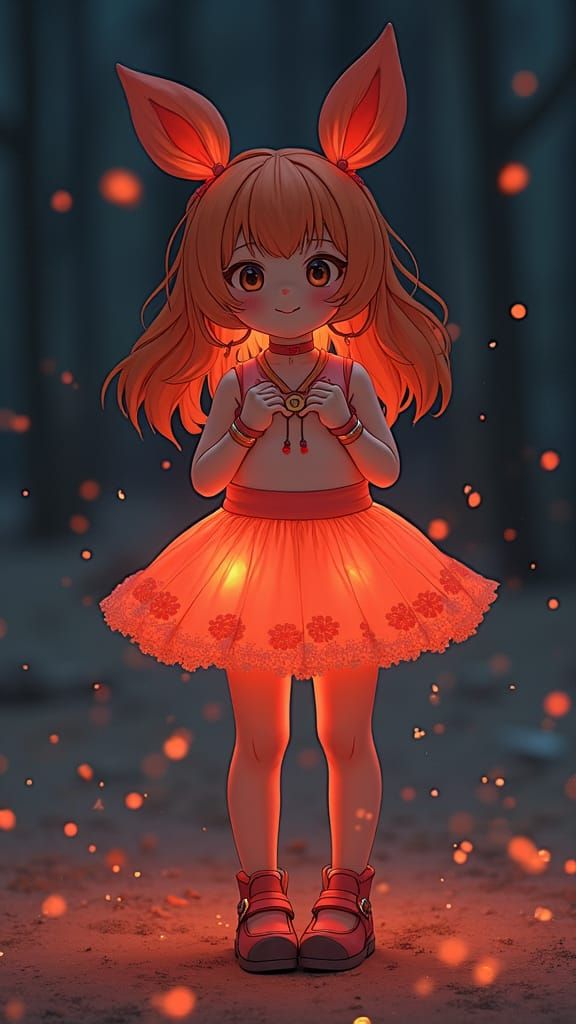 Woman Returns from Fireworks Party in Dreamlike Style