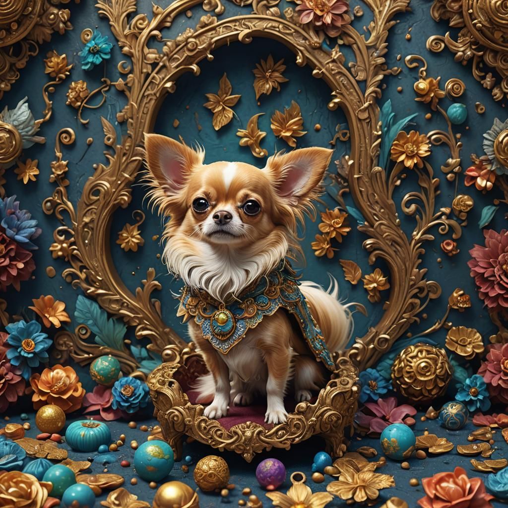 Chihuahua Storybook Illustration in Detailed Matte Painting ...
