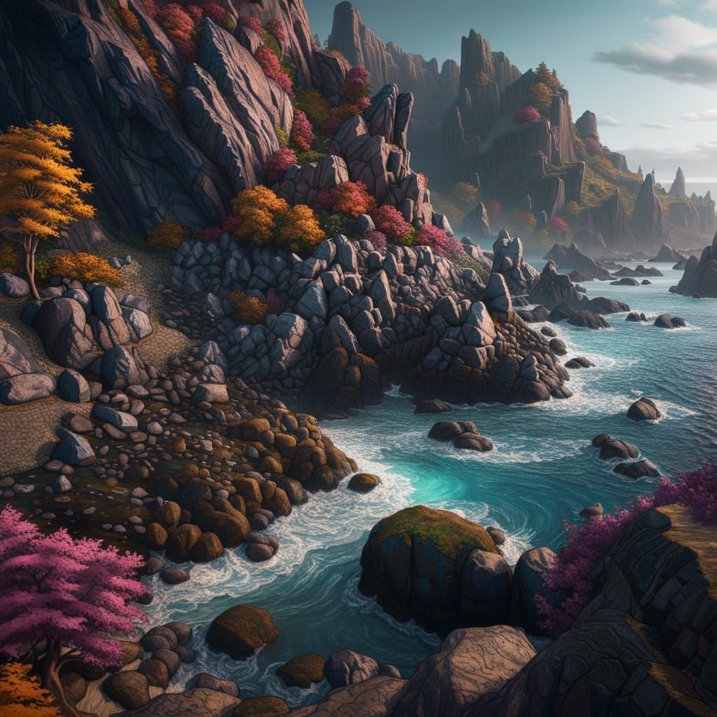 Rocky Shorelines, detailed matte portrait, deep color, fanta...