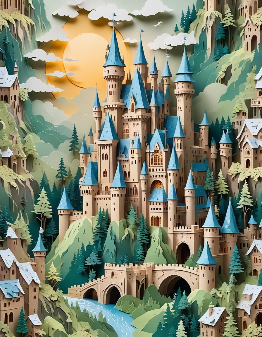 Castle. Kirigami.