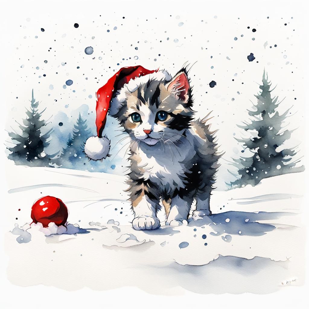 Christmas Kitty  by @Huginn
