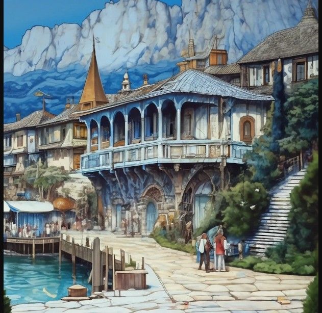 Приморский город, променад...