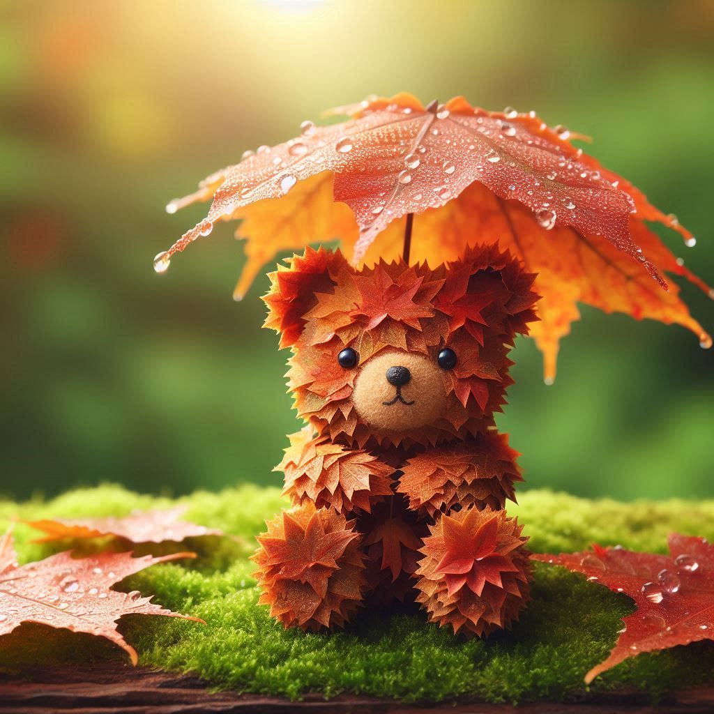 Bear Autumn Leaves