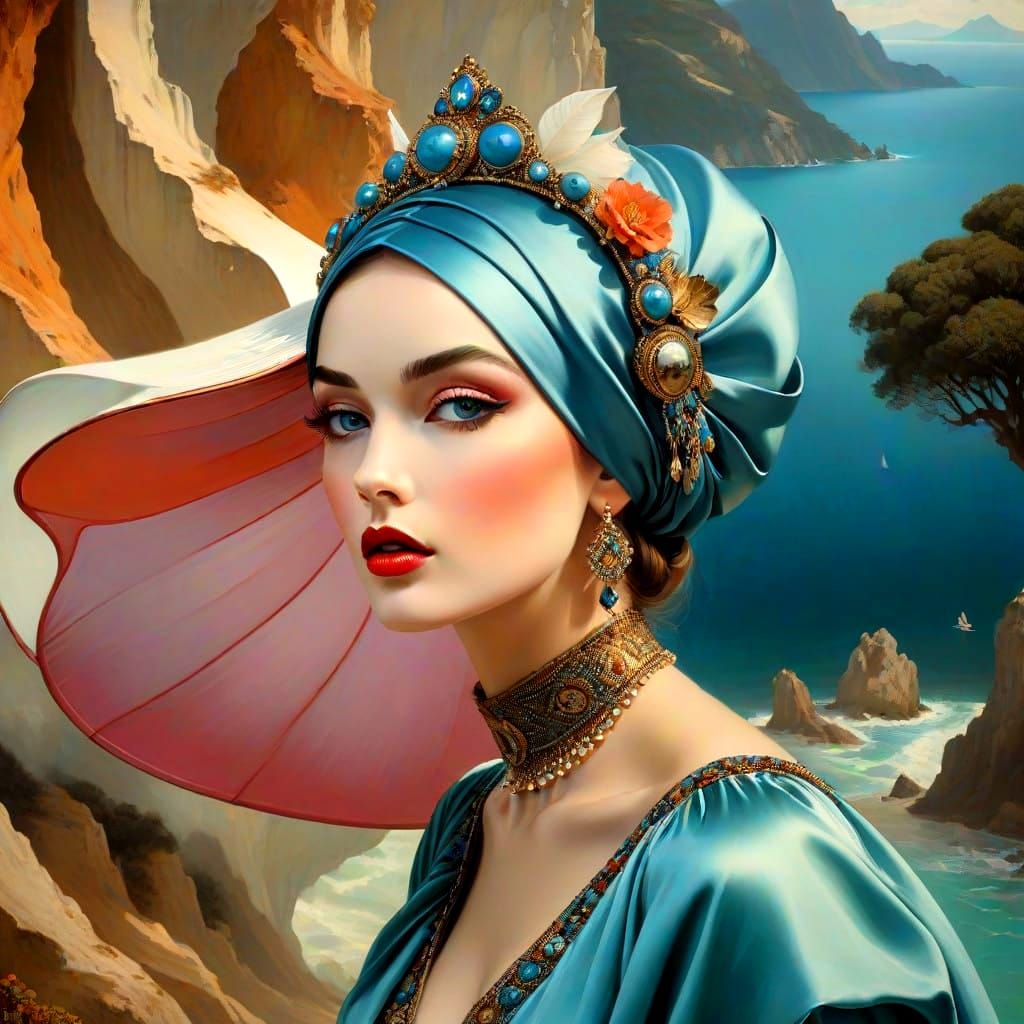 Lady in an Extravagant Surrealist Hat