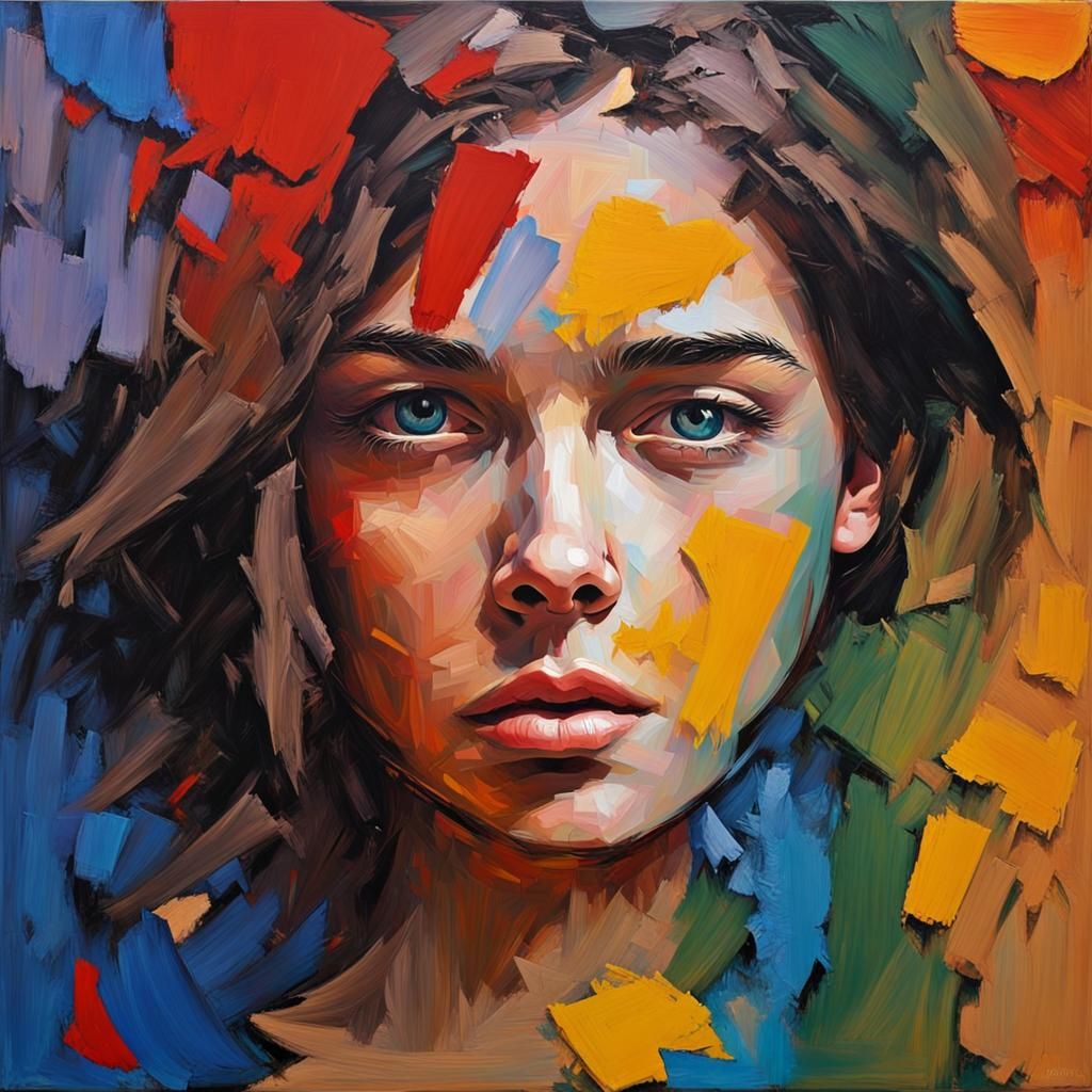 Heavy brush strokes create colorful semi-abstract portrait paintings ...