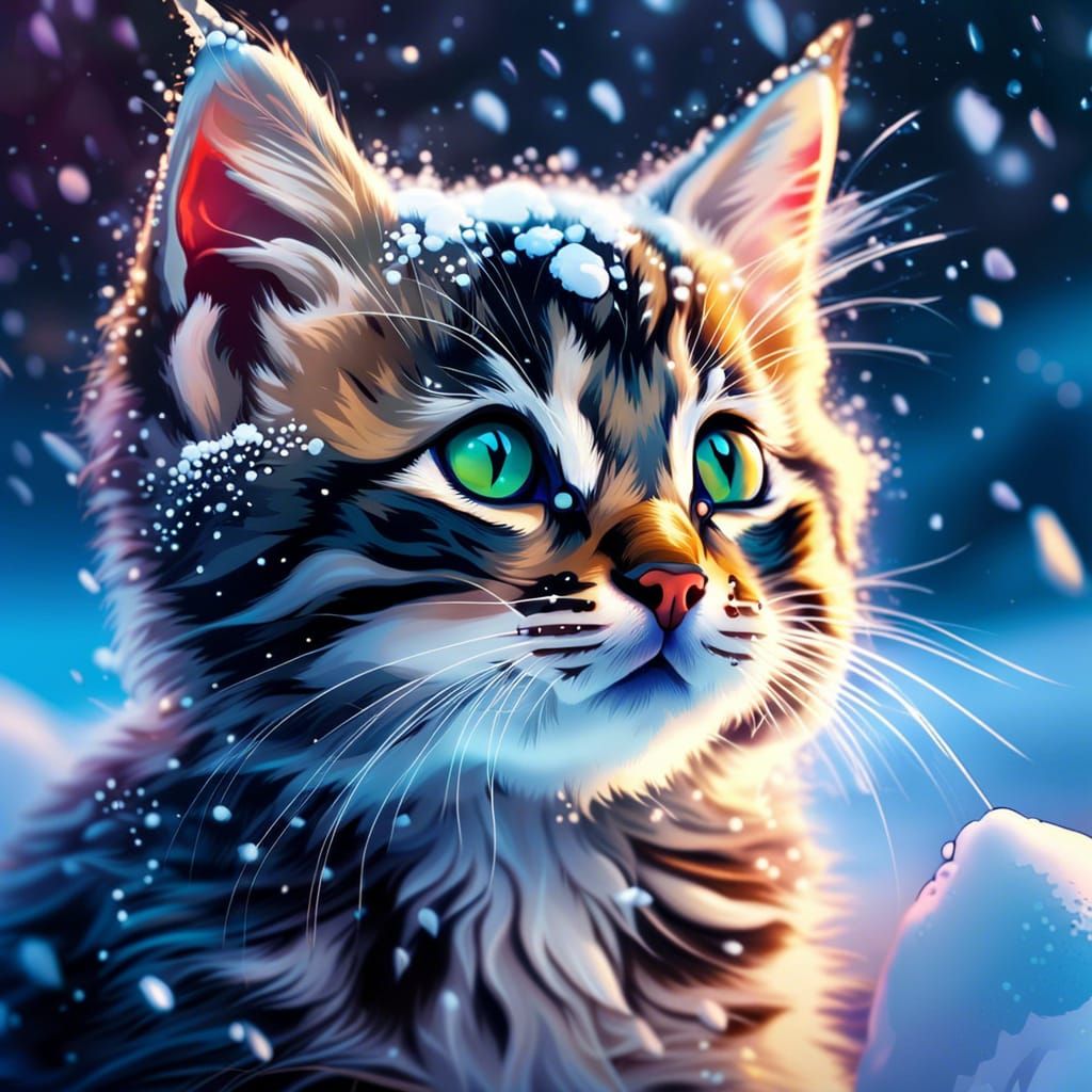 WInter kitten  by @Lady on Fire