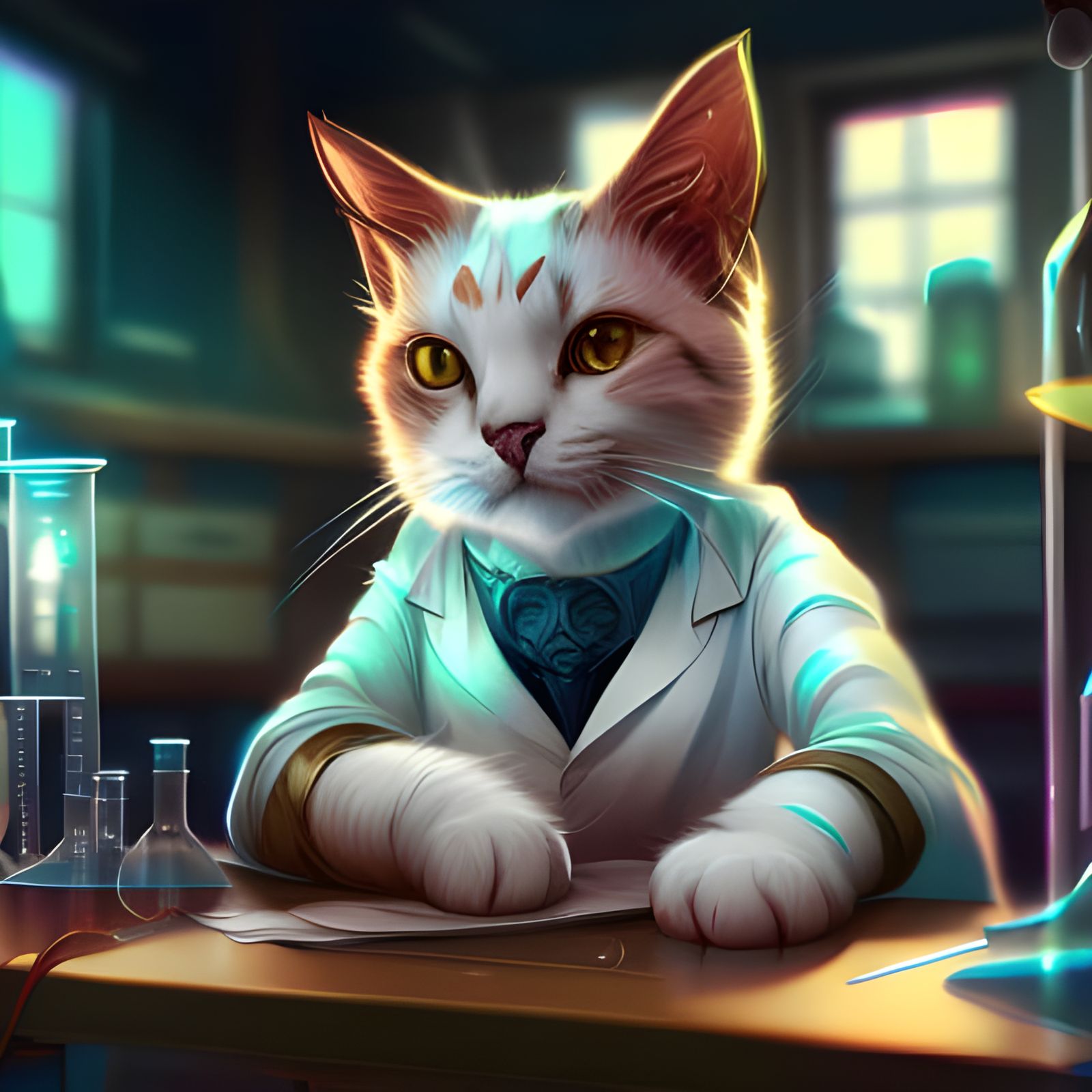 Scientist Cat - AI Generated Artwork - NightCafe Creator