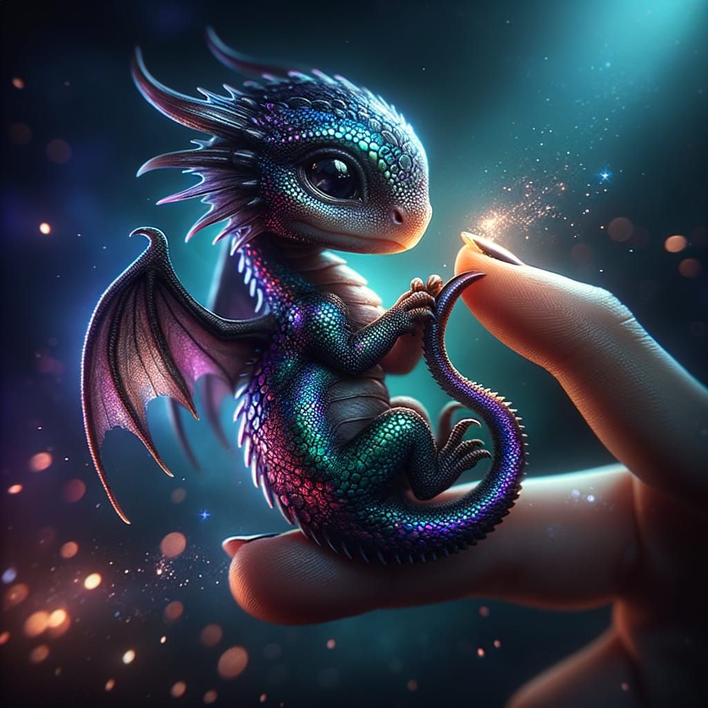 A Tiny Bit of Dragon Magic  by @Shywolf