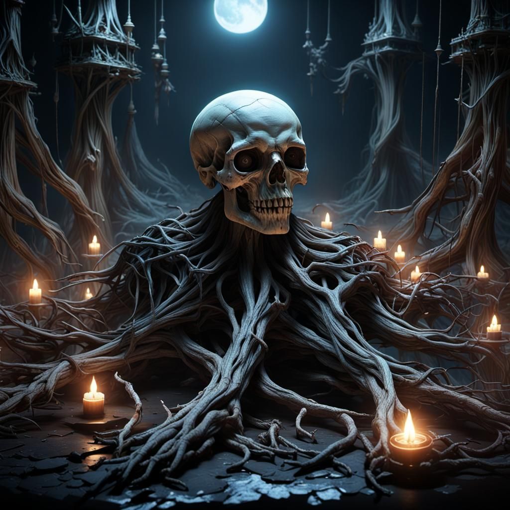 interweaving threads of darkness and light to give birth to ...