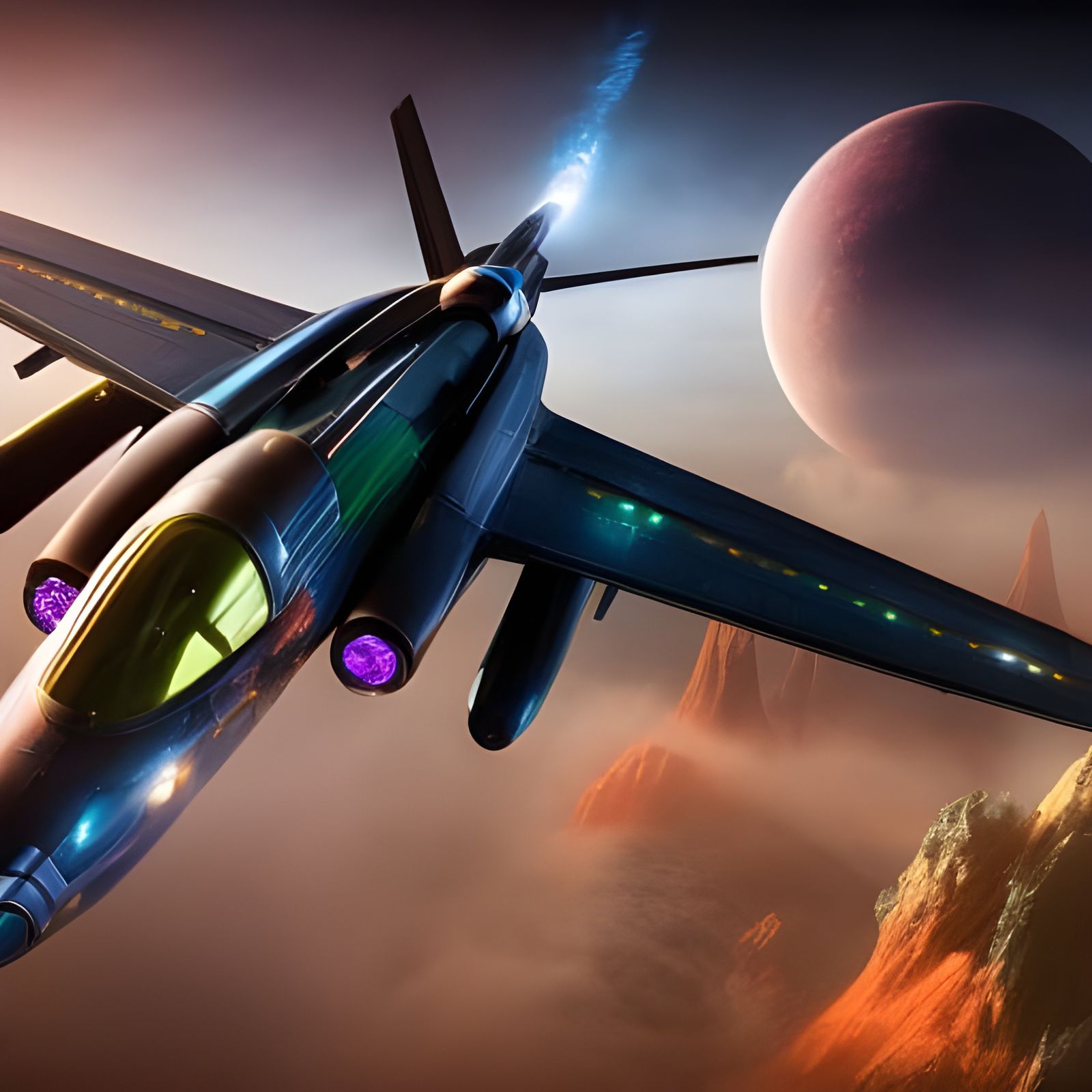 Galactic Adventure - atmospheric entry, and waving from inside the cockpit.  by @Peregrine Falconer