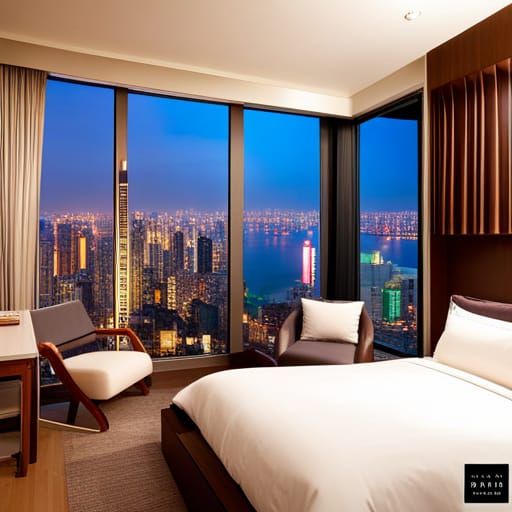 Surreal Luxurious Bed with City View