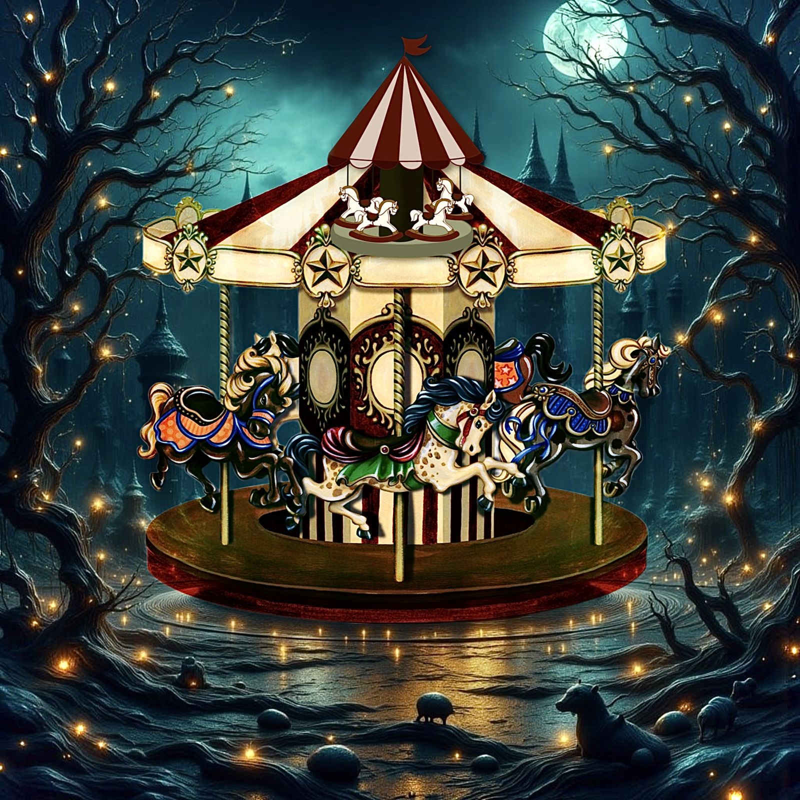 Fantasy magical carousel