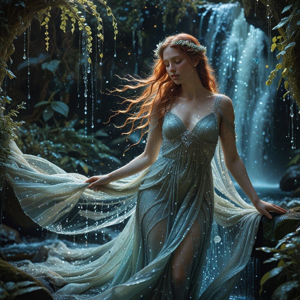 A coven of witches gathered in a hidden grove, their faces illuminated by the cauldron's bubbling, magical brew. One witch, with eyes like e... - Start Image 2