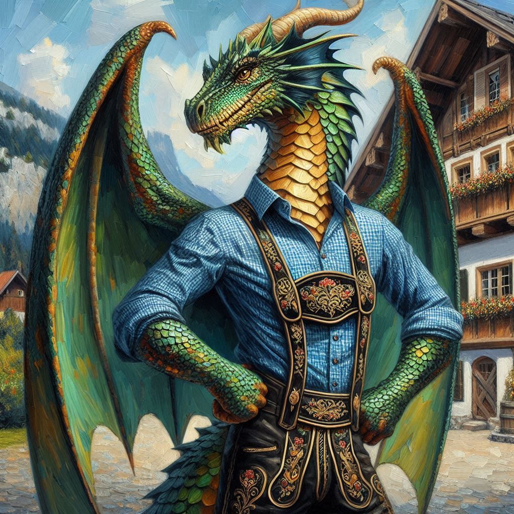 German lederhosen dragon