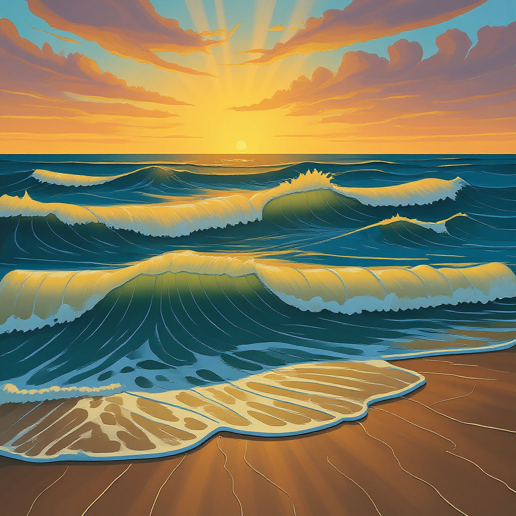 Colorful Waves on a Vibrant Sea