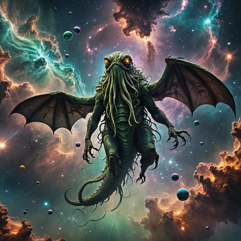 cthulhu in space   by @CloudyCat