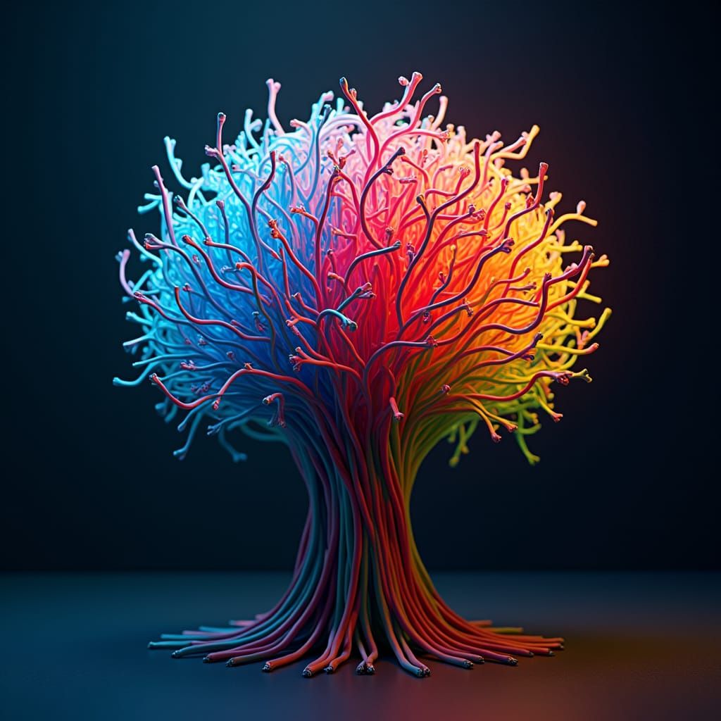 Make a super simple bundle wires; make it cartoony style; make the bundle look like a super brain. Incorporate knowledge of the parts of the...