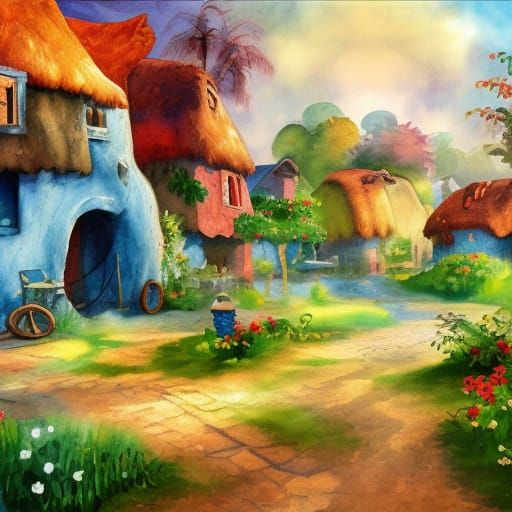 Smurf countryside village