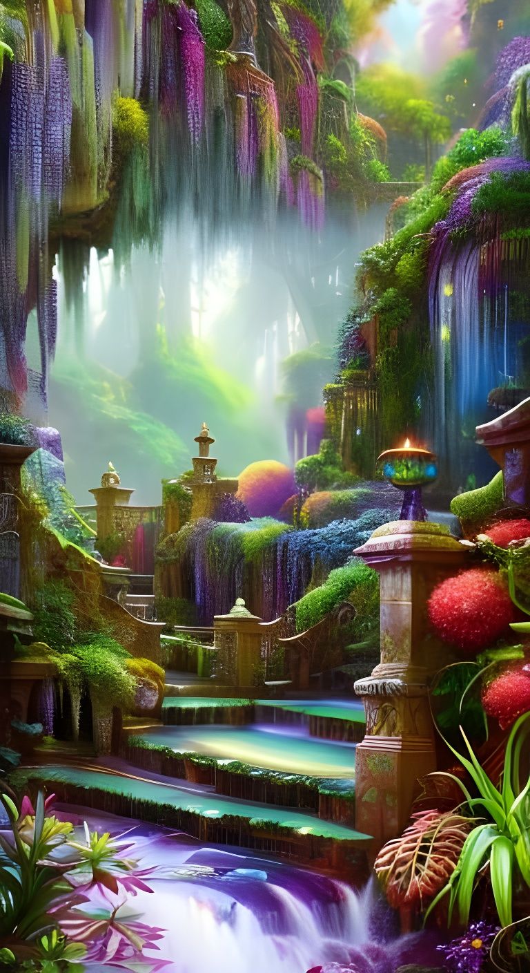 Colorful Antique Garden - Ai Generated Artwork - Nightcafe Creator