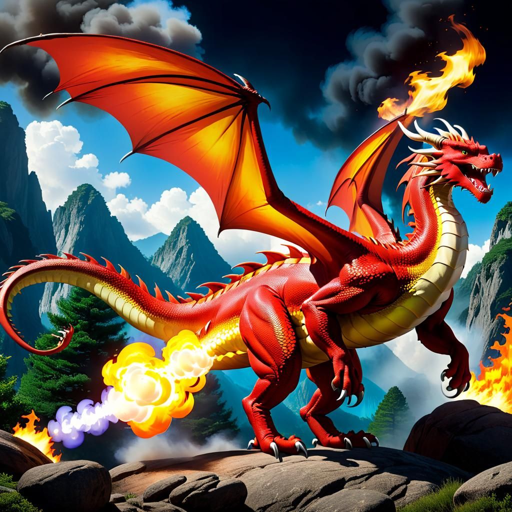 fire-farting dragon - AI Generated Artwork - NightCafe Creator