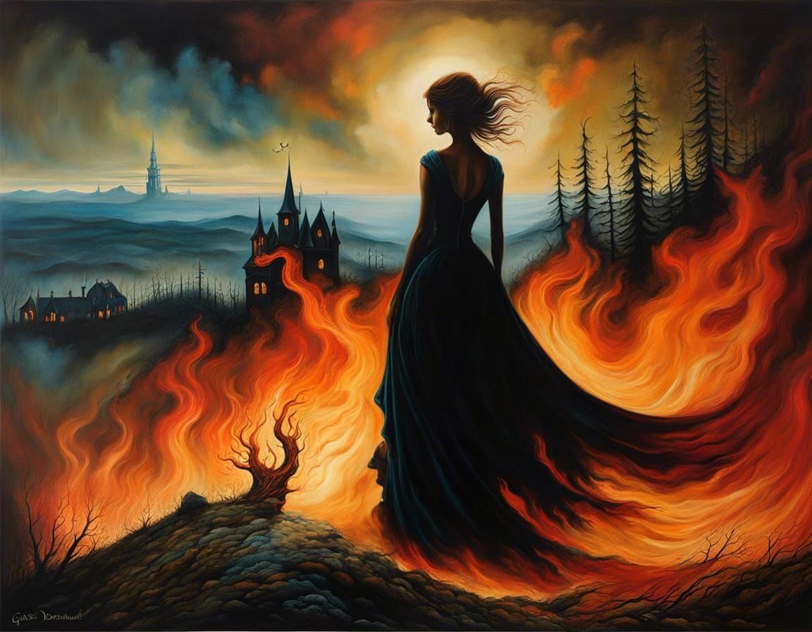 Walking on fire  by @Strangery