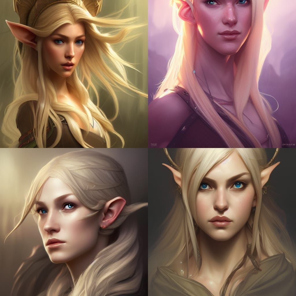 Elven hunter Princess with blonde hair