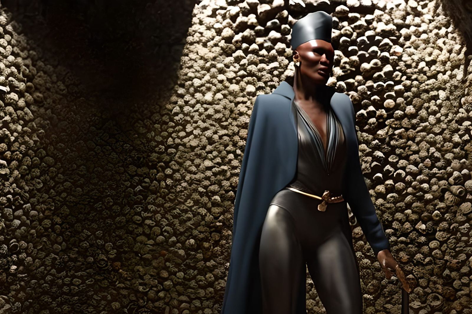Grace Jones in the catacombs