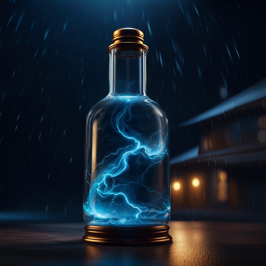 Bottled lightning AI Generated Artwork NightCafe Creator