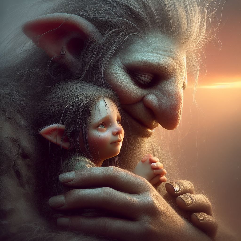 Troll mother and child