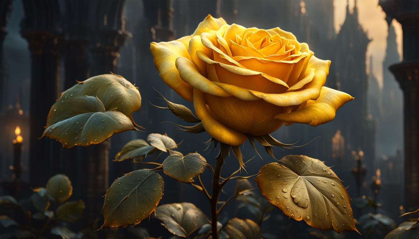 Brilliant, beautiful yellow rose
