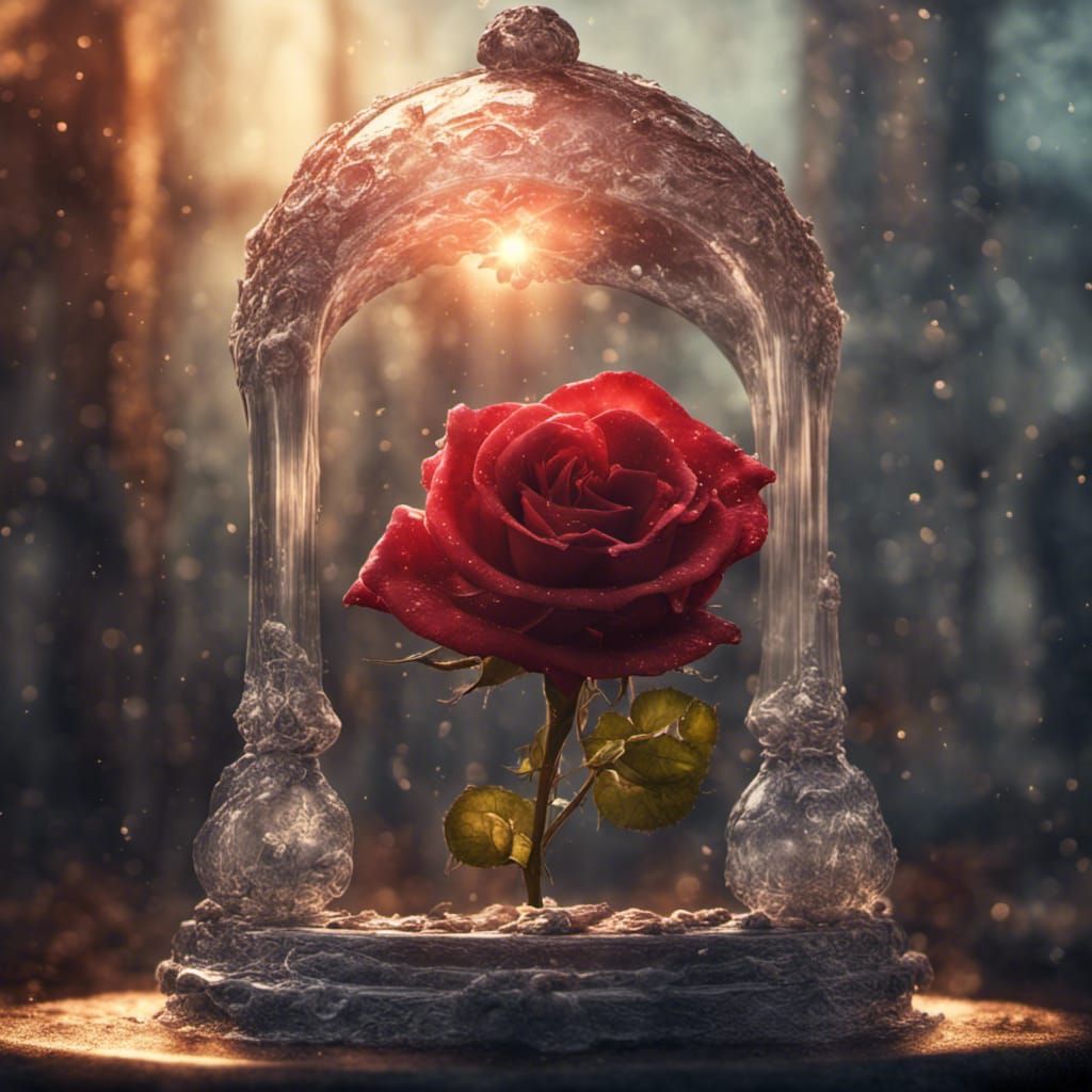 Rose under Glass - AI Generated Artwork - NightCafe Creator