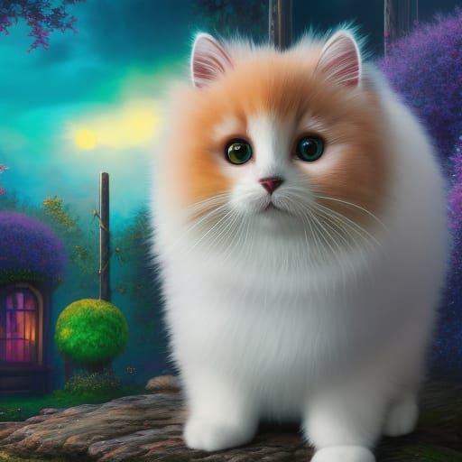 Cute Fluffy Floof Cat - AI Generated Artwork - NightCafe Creator