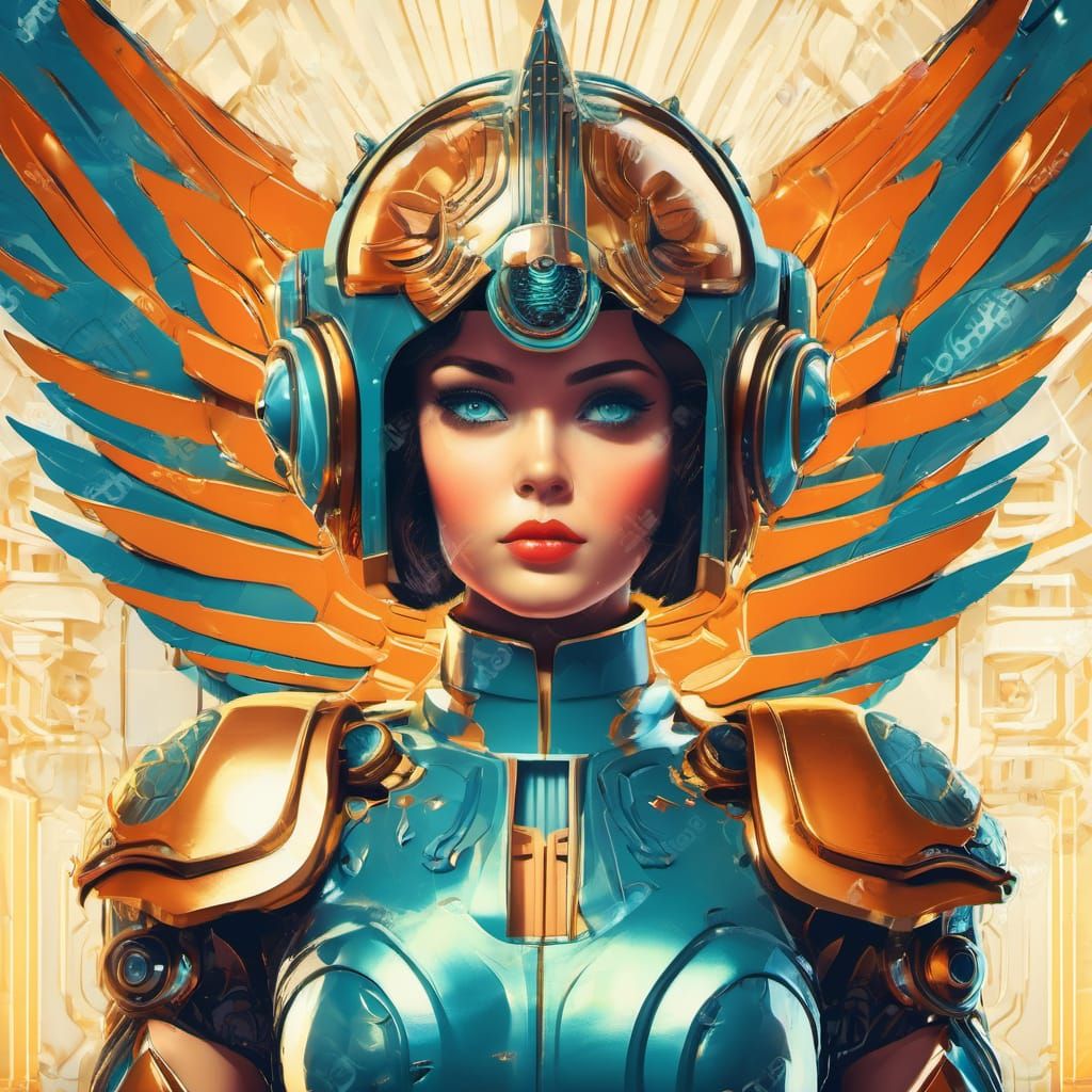Retro futurist angels