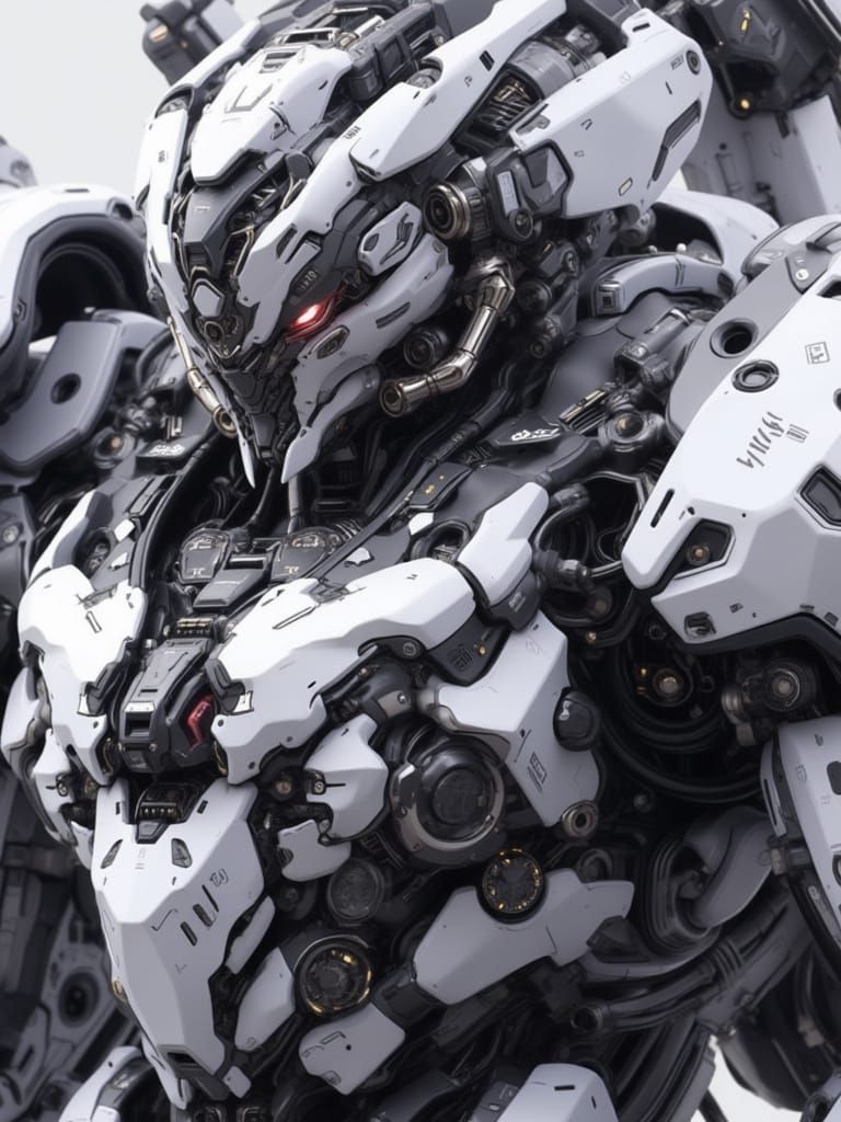 <lora:Heavy Mecha:1.0> Heavy white mecha