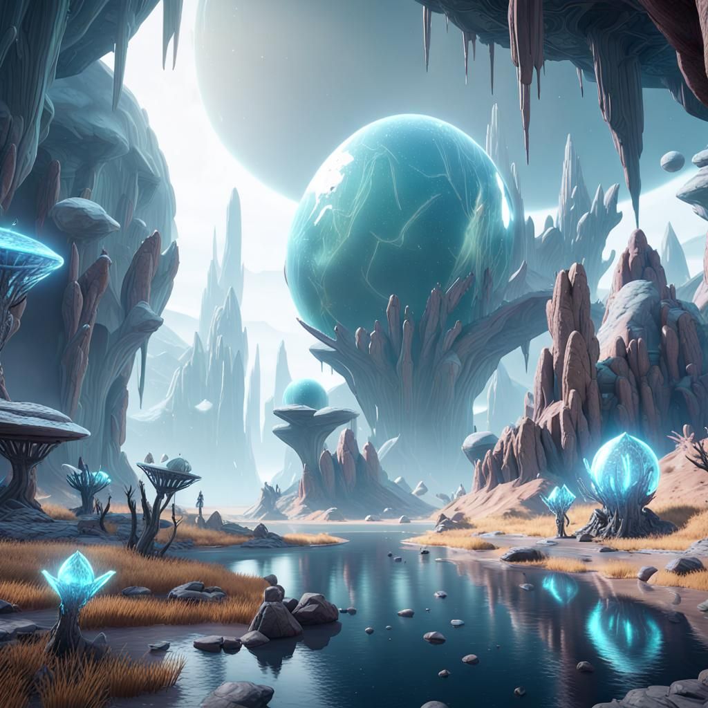 Crystalline life on an strange alien world