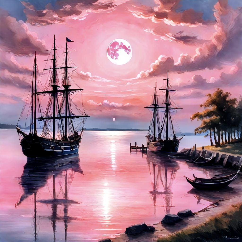 Harbor of Dreams: Moonlit Tranquility