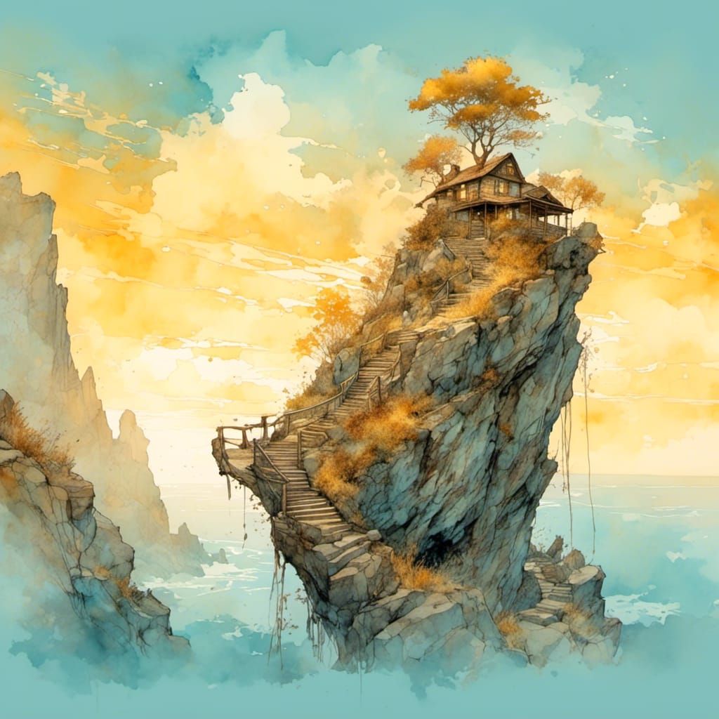 hut on cliff  by @Oliver289