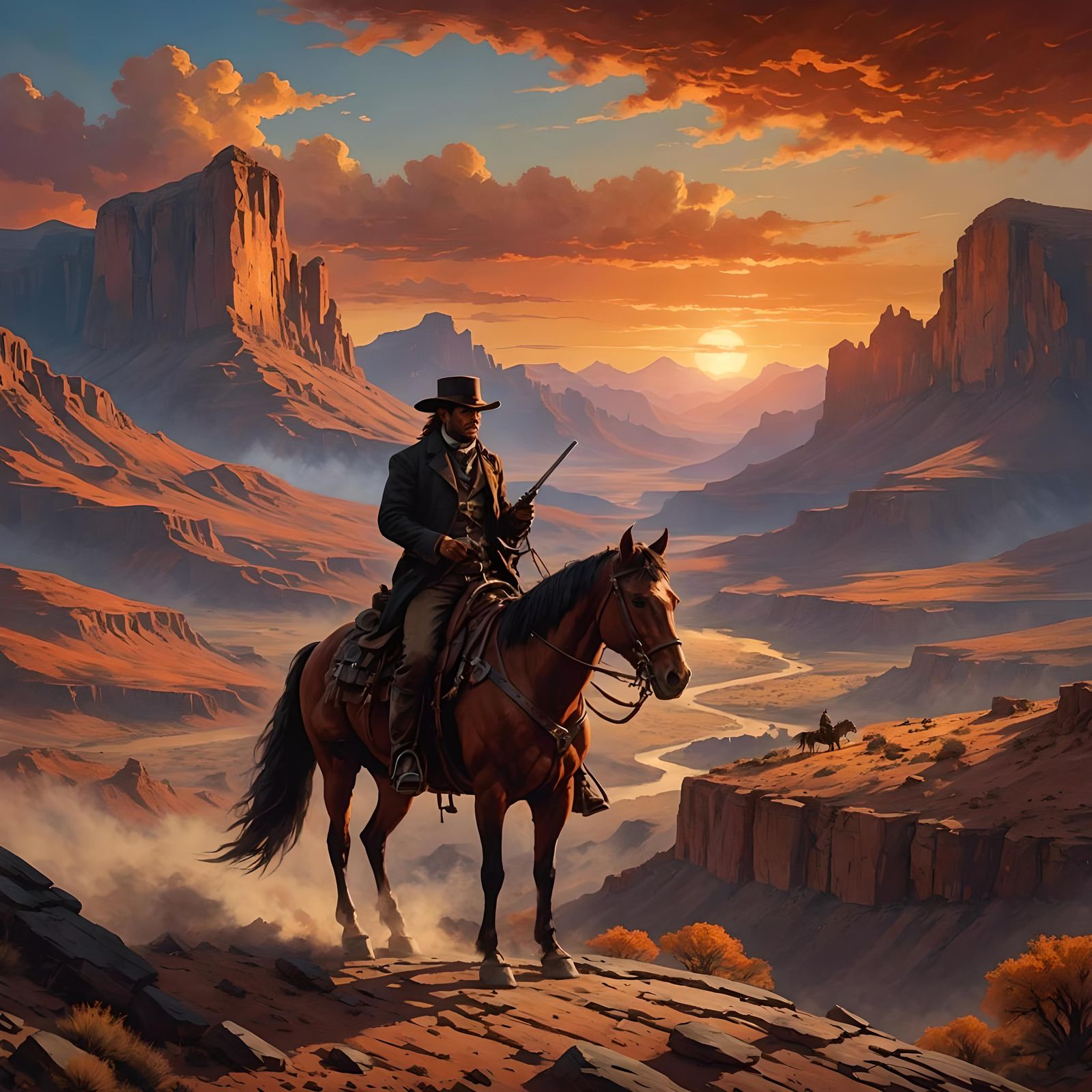 Outlaw cowboy contemplating his next move.  by @AuntClaudia