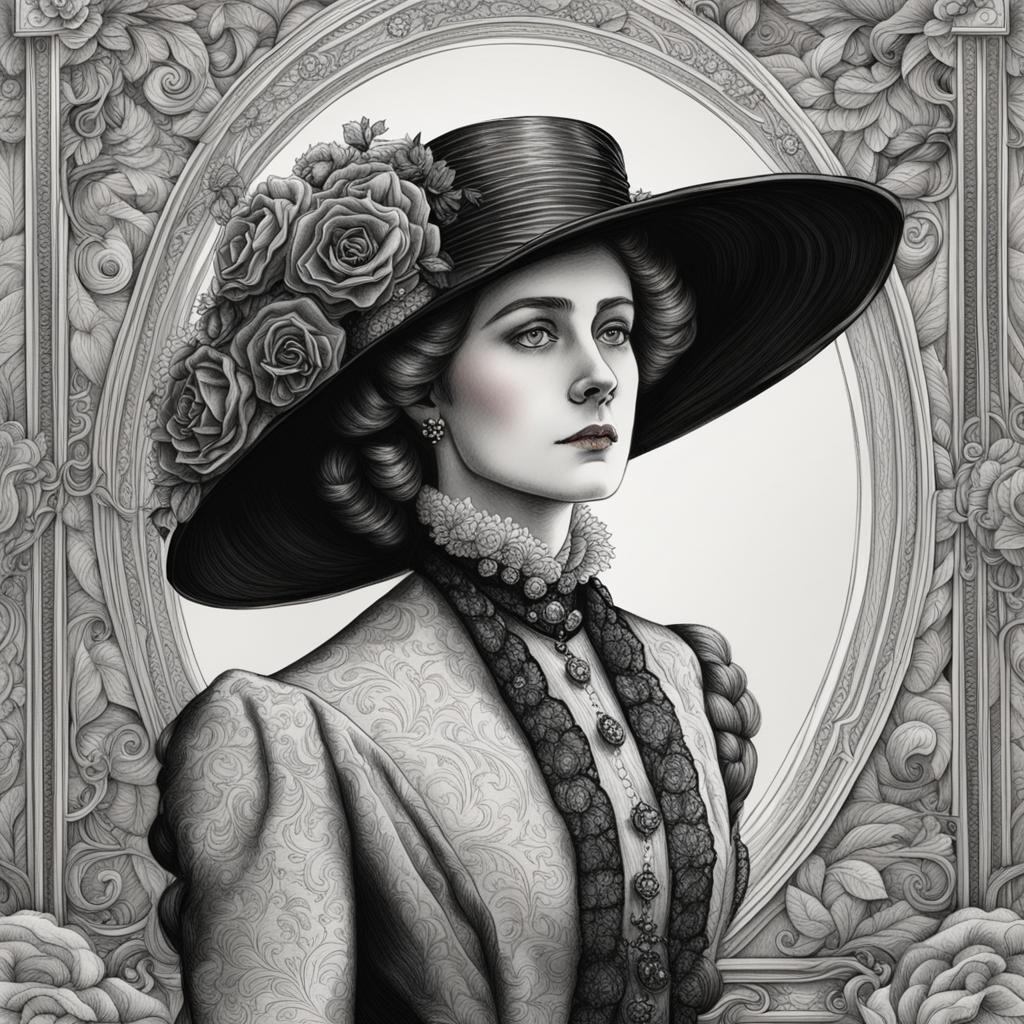 Edwardian lady portrait - AI Generated Artwork - NightCafe Creator