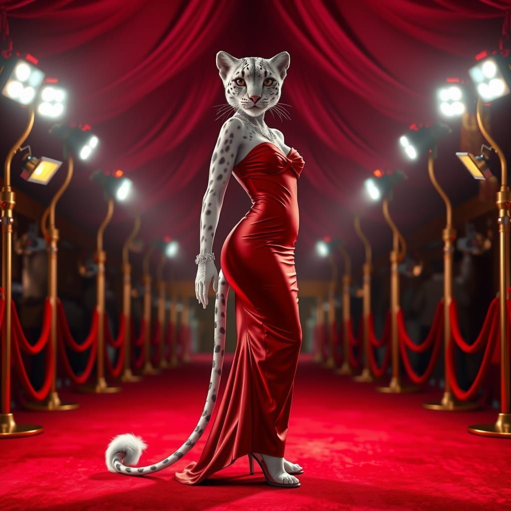 Snowy B. Leopard on Red Carpet  by @Superbear