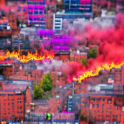 Manchester on fire