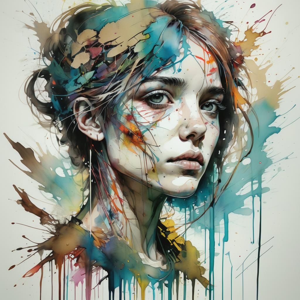 Colorful Mixed Media Artwork with Vibrant Flair