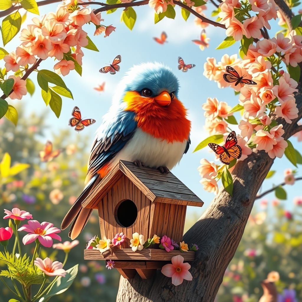 Big bird and a little house   by @Darkaka