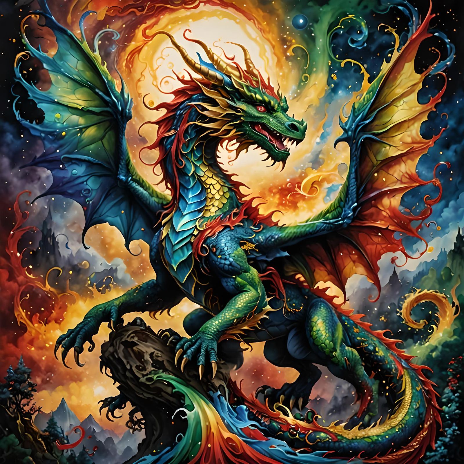 majestic dragon  by @ART4YOU