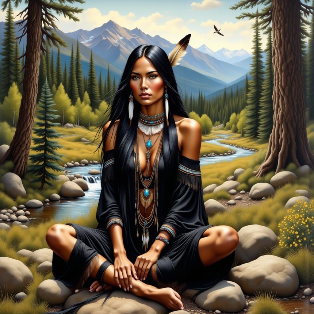 <lora:NativeAmericanFlux:1.0> <lora:PaintingsFlux:1.0>  