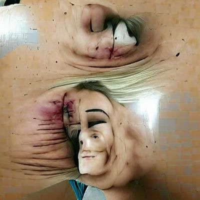 her face was split right in half