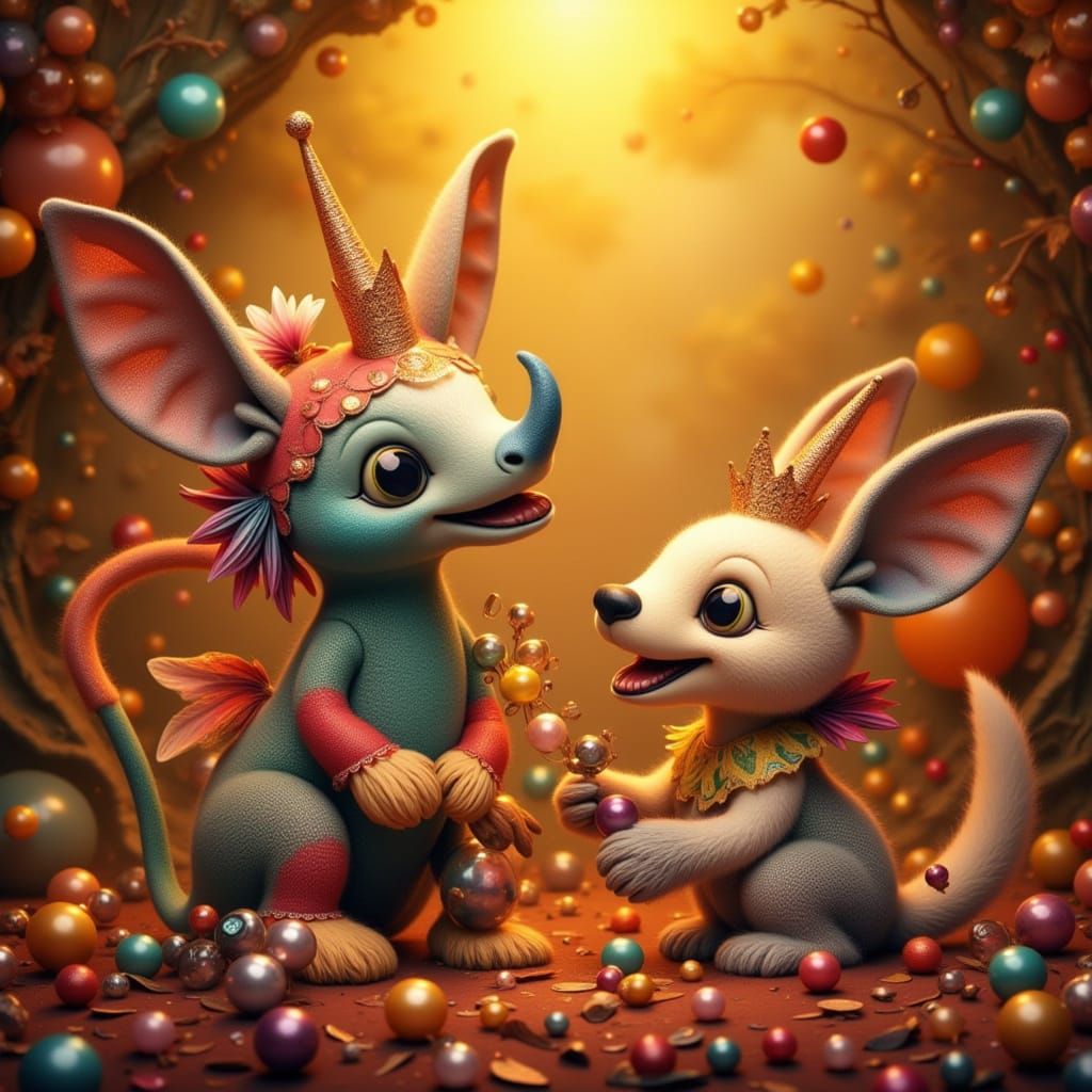 Cuties playing marbles
