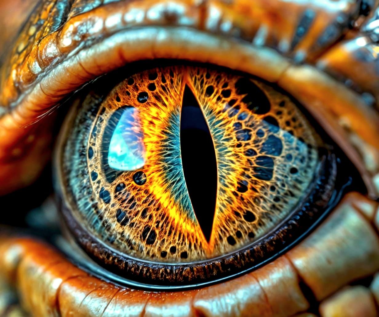 extreme macro shot - Caiman Iris  by @Kitcalyx